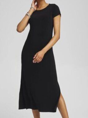 Chico's Classic Black Maxi Travelers Dress size 3 US XL 16